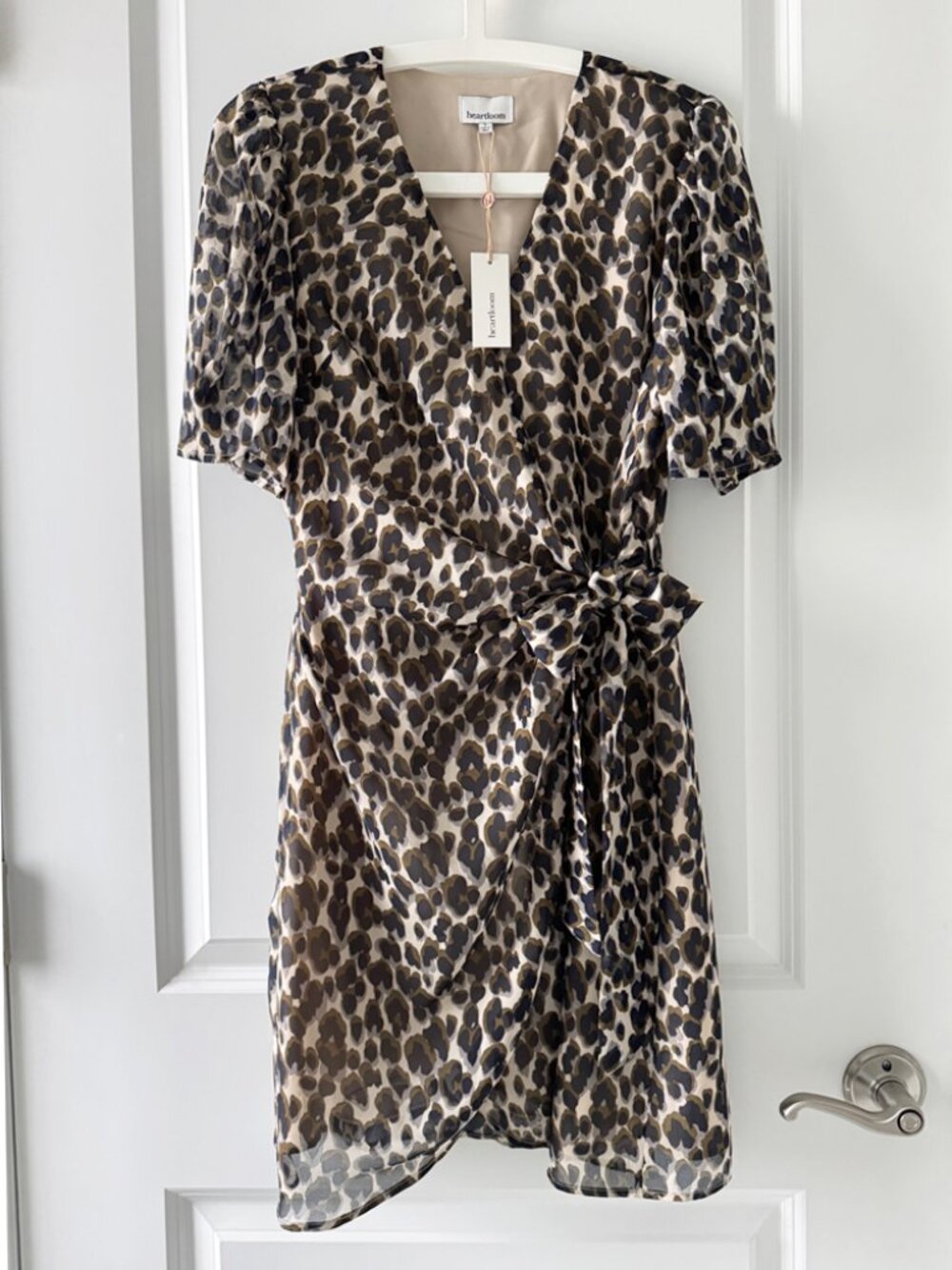 HEARTLOOM Cheri Leopard Print Wrap Dress – Size S – NWT